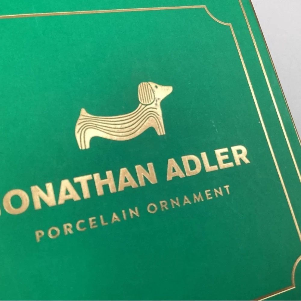 NIB Jonathan Adler Porcelain Ornament - Dachsund